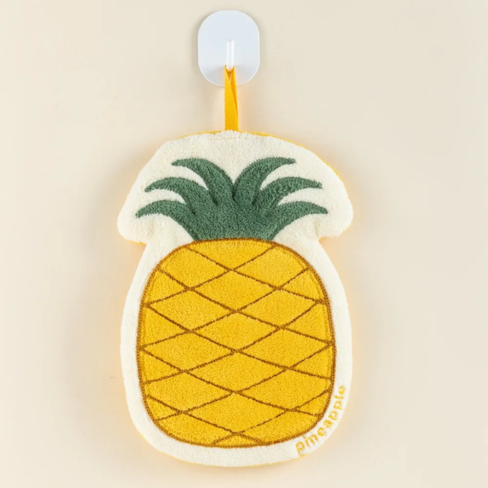 New Cartoon Fruit Hand Towel Hanging Absorbent Washcloth Coral Fleece Thickened Kitchen Rags