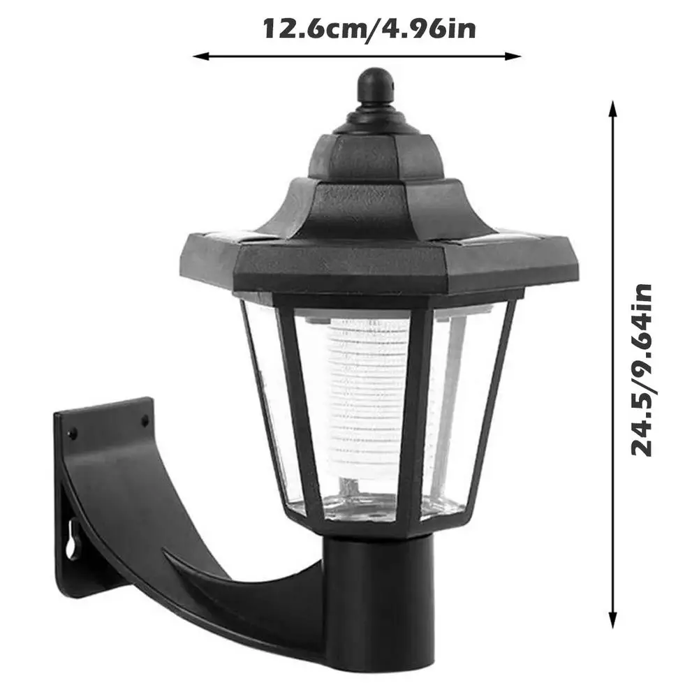 Triple Solar Panel Vintage Outdoor Wall Sconce IP66 Waterproof Rotatable Hexagonal Decorative Lamp For Garden Backyard Steps image 6