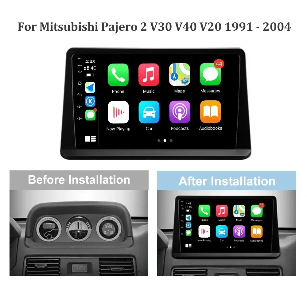 Car Radio Multimedia Navigation 4G GPS Android 14 For Mitsubishi Pajero 2 V30 V40 V20 1991-2004 Wireless Carplay Stereo Screen