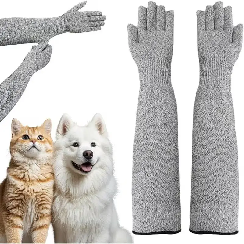 35cm Anti Gloves Pet Grooming Long Gloves Enhance Flexible Finger Design For Cat Dog Nail Trimming And Veterinary Care