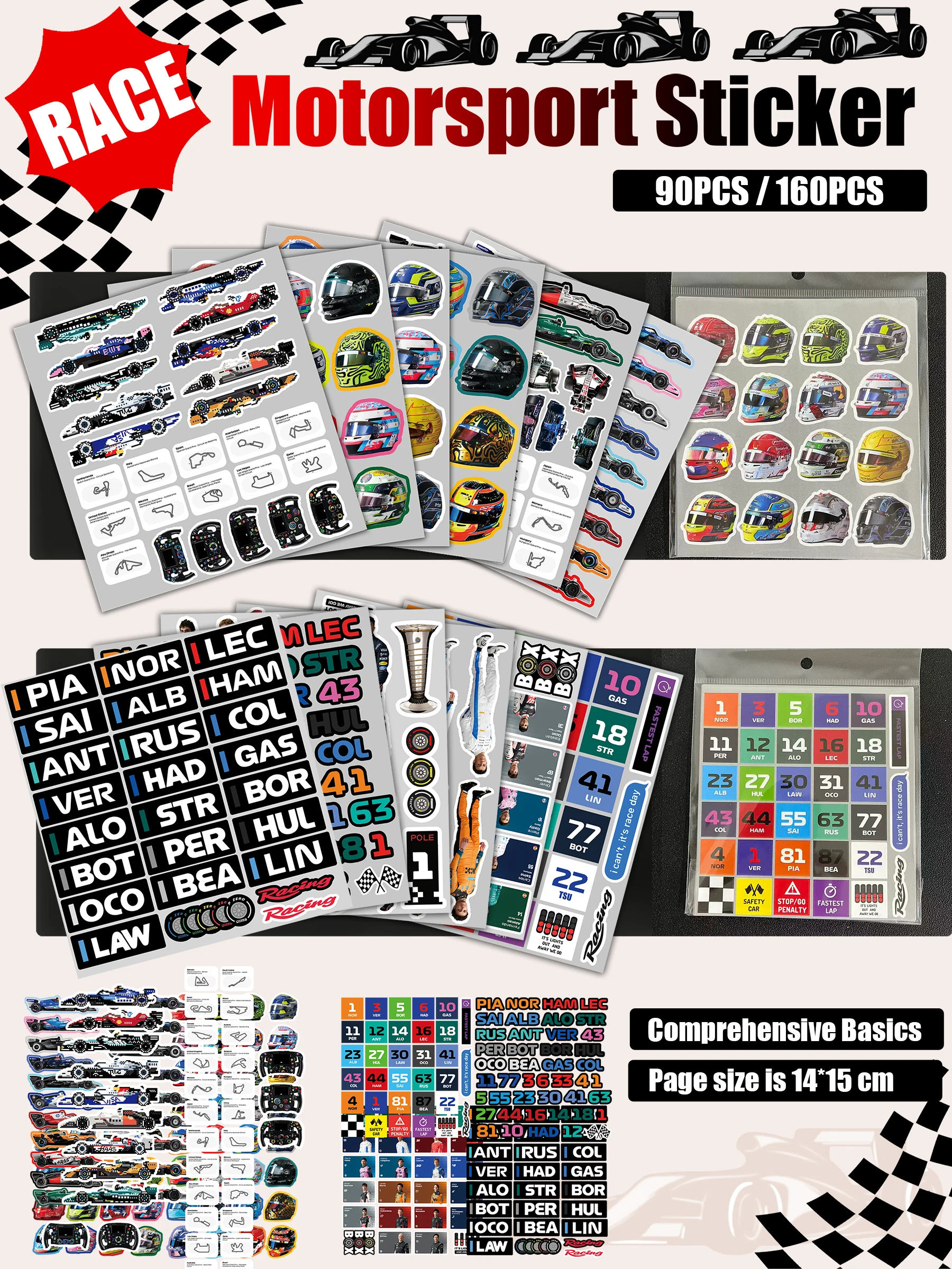 Sticker Luggage Decorative - 6 pages par ensemble, 90 autocollants/160
