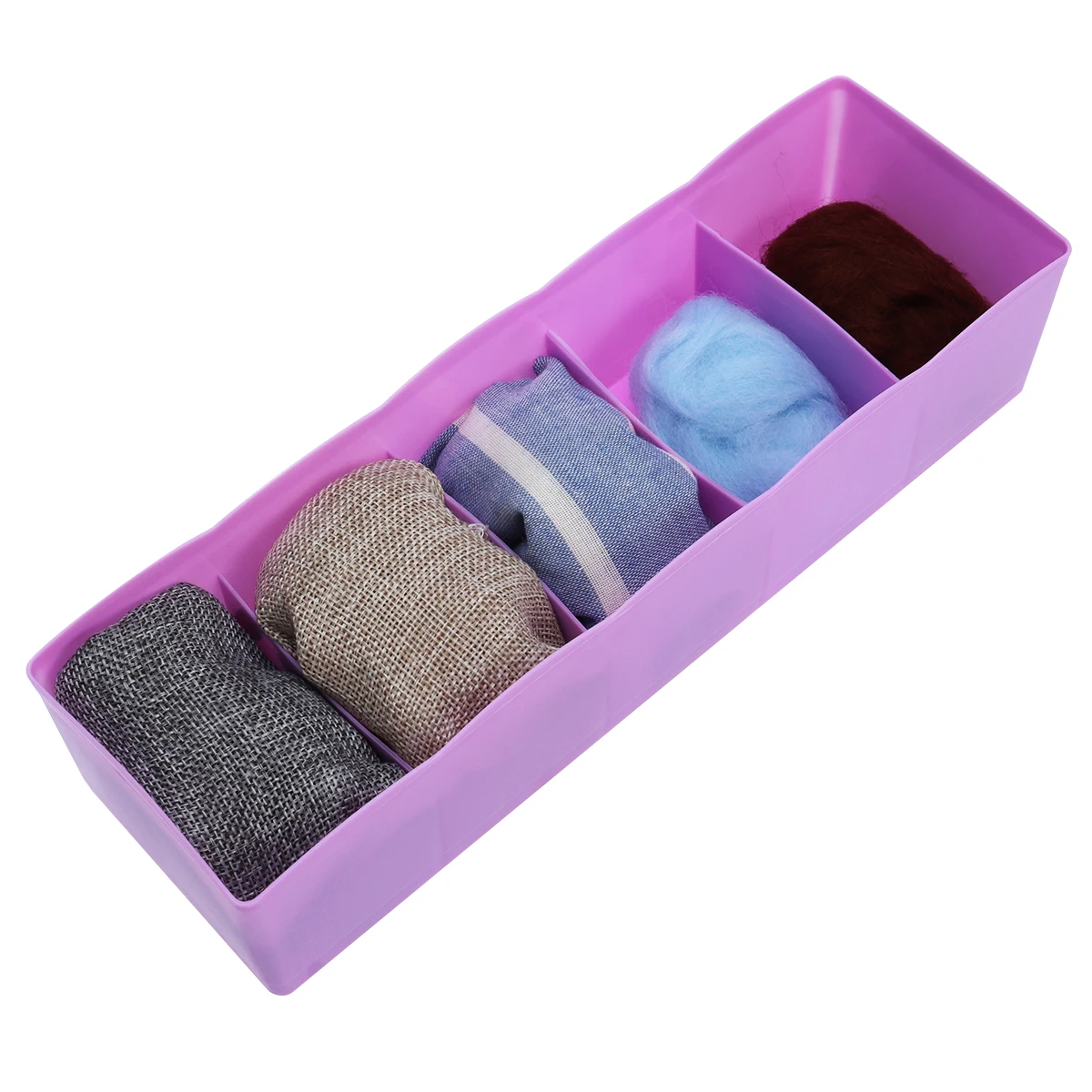 

Five Grid Plastic Underwear Storage Box Organizer Drawer Socks Divider Closet Organizer for Wardrobe Space Saving