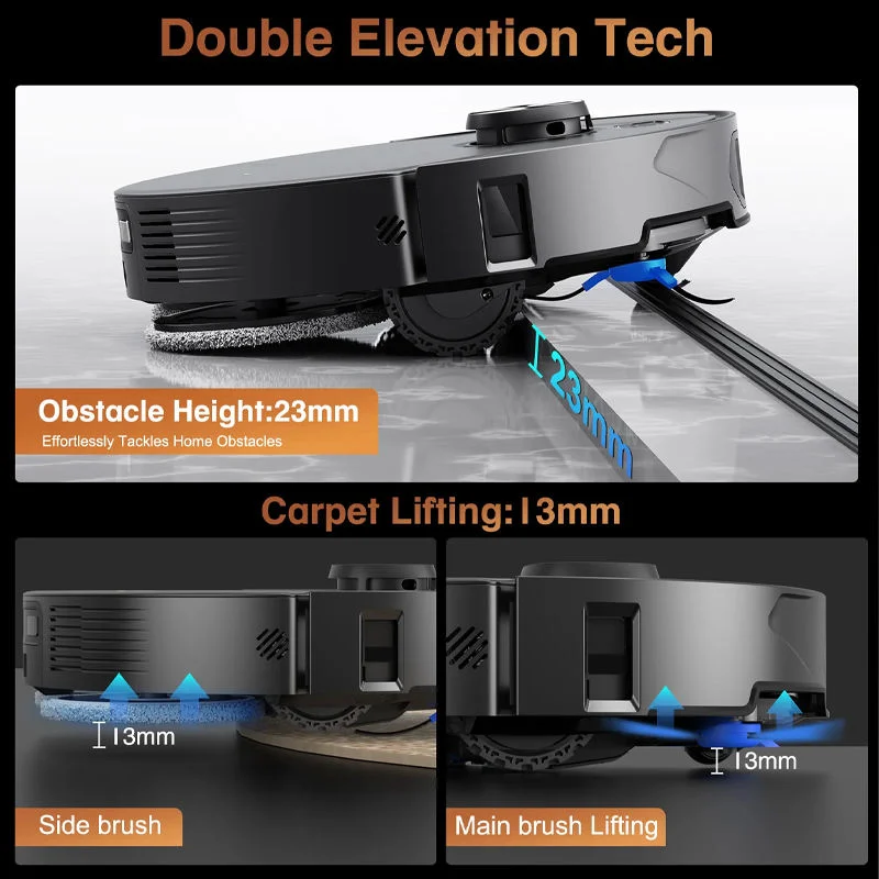 Self Emptying Robot Vacuum Mop Lidar Navigation Smart Sweeper Powerful Suction Sonic Mopping Household Obstacle Avoidance