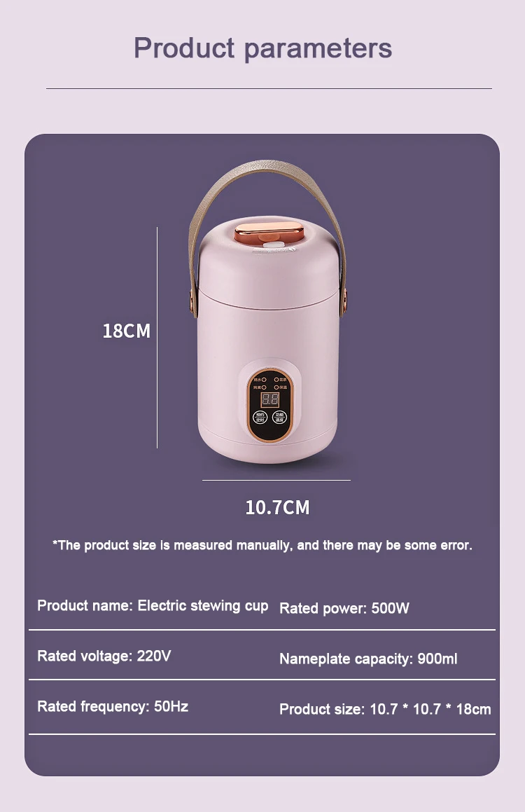 DMWD-Olla de estofado eléctrica de 1200ml, Mini taza portátil de salud, sopa de té perfumada, gachas, calentador, caldera de agua, cita en 12H, viaje