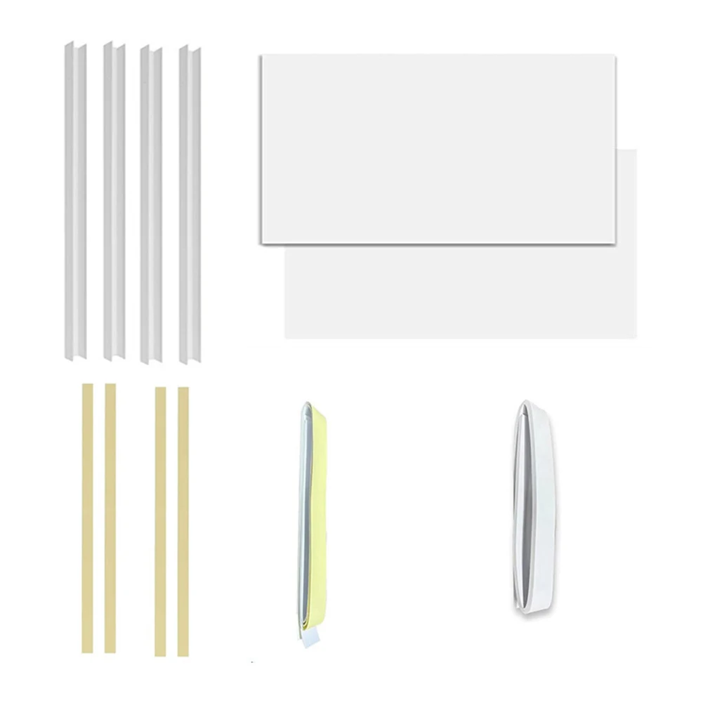 White 1 Inch Foam Insulated Window AC Side Panels Kit With Aluminum Foil PVC Trim For Air Conditioner Gap Sealing Draft Stopper