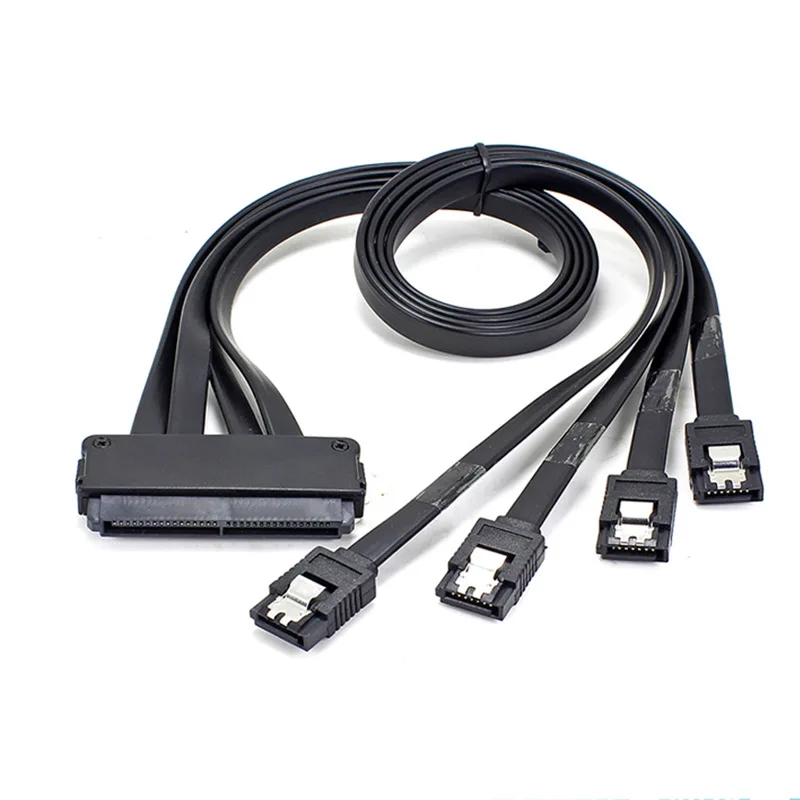 Dual Line USB 3.0 To SATA Cable Amphenol SAS Cable SFF-8484 To 4 * Sat SAS 32P One In Four Server Hard Drive Connection Cable