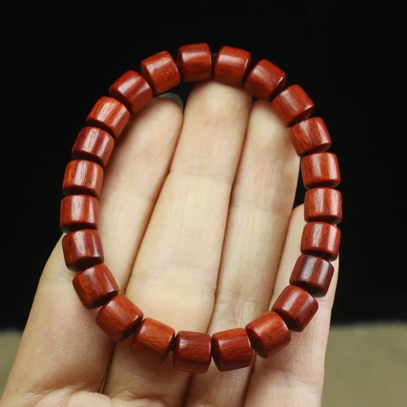 

Zambia red sandalwood barrel abacus plate, beads hand string small leaf rosewood rosary beads men's and women's beads bracelet