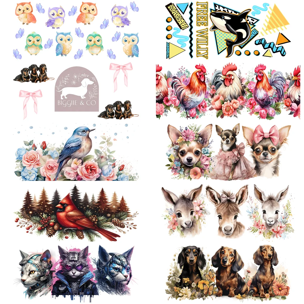 Mixed Design Animals Series 3D Sticker UV DTF Cup Wrap 16oz Libbey Glass Beer Can Tumbler Permanent Puppy 3D Transfer Stickers