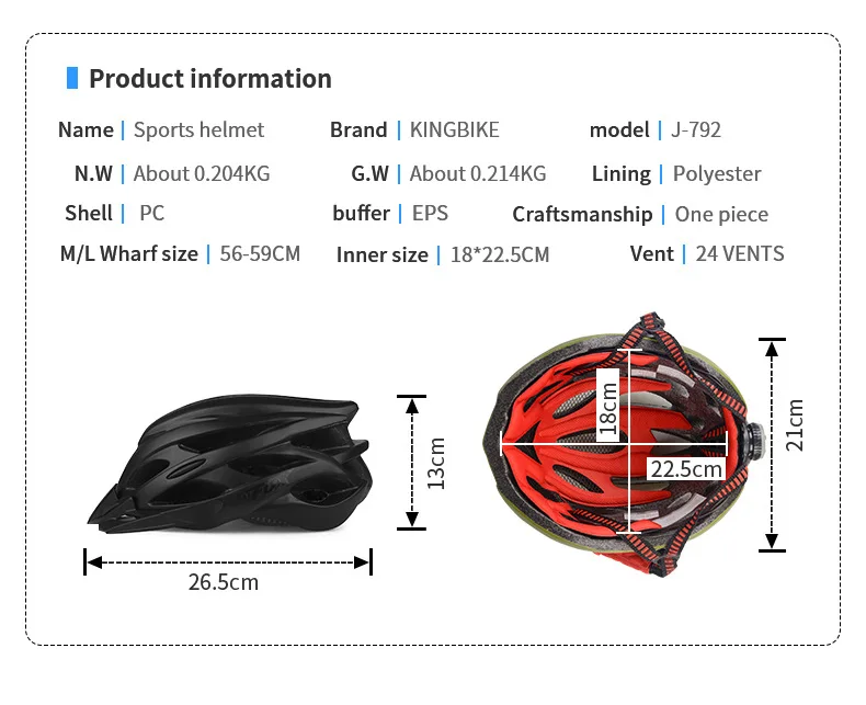 Kingbike-bicycle helmet made of environmentally friendly materials, safe and durable, and equipped with the standard cpscj792 image 6