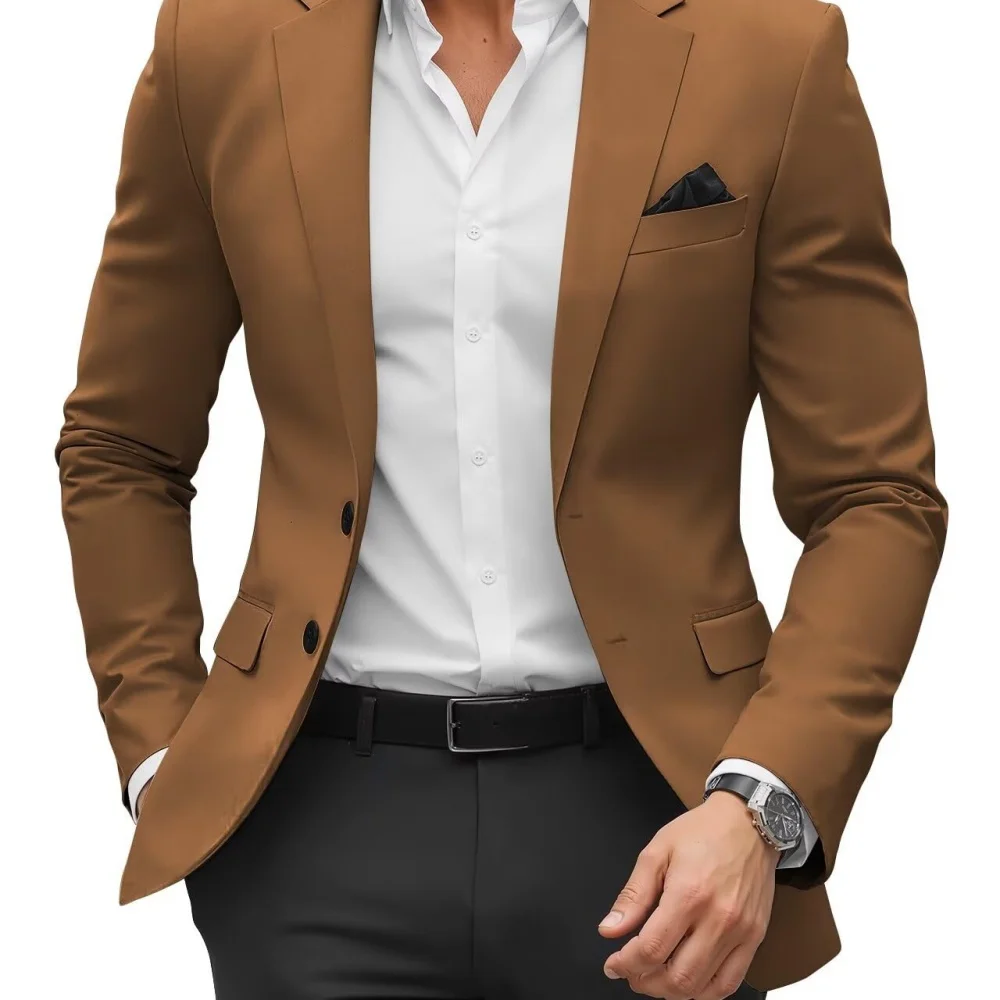 

Men's Solid Style Blazer Smart Casual Wedding Business Tuxedo Jacket Formal Men's Best Man Smart Casual Wear