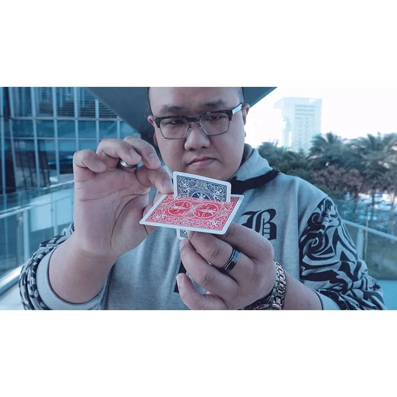Cruz alucinação interseção truque cartão truques de magia perto adereços mágicos ilusões rua cartão mágico através da factura mentalismo