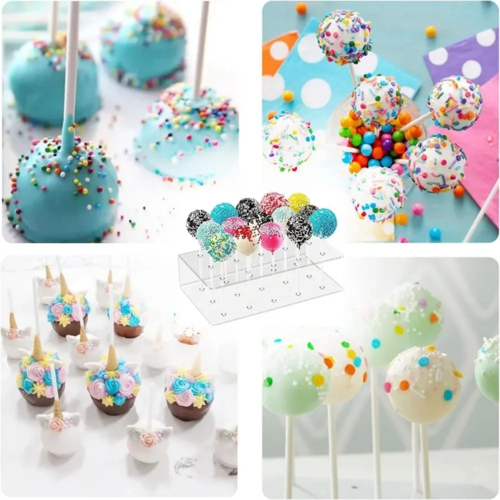 1/2pcs Acrylic Cake Pop Stand 15 Hole Candy Display Clear Candy Stand Baby Shower Wedding Party Birthday Dessert Placement