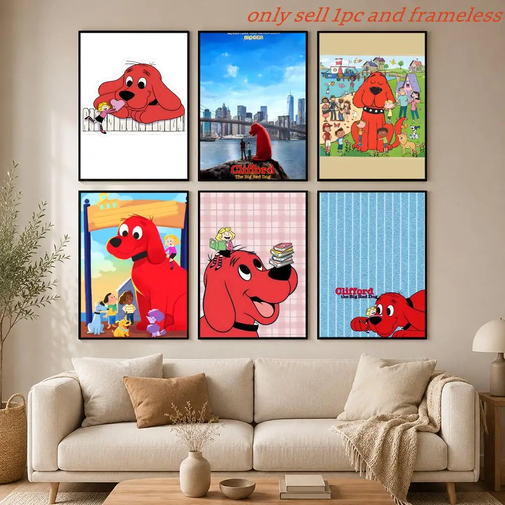 Comic C-Clifford the Big Red Dog Poster HD Hot Theme Singer/OST/Movie/Anime-Waterproof Self-Stick Home Decor