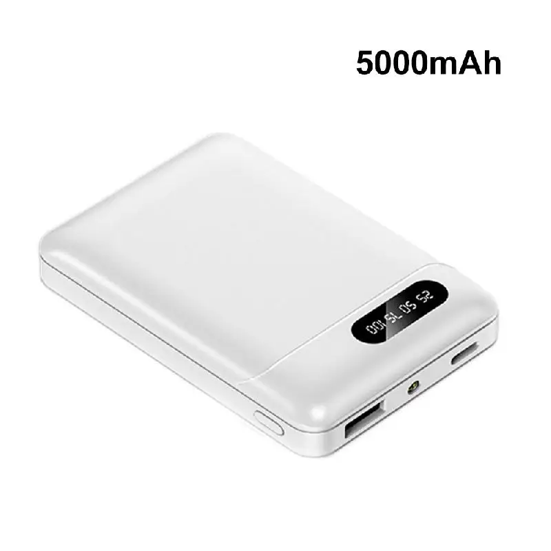 5000mAh/10000mAh Power Bank 5V/2.1A USB Output Mini External Battery Pack With LED Lighting For Heating Vests Jackets Socks