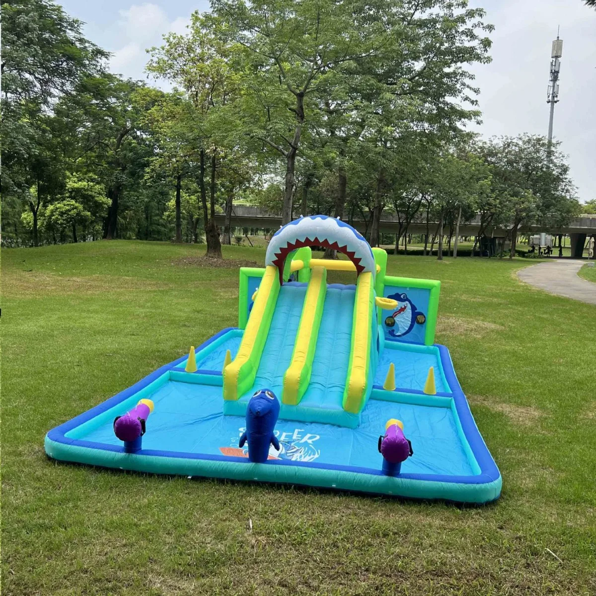 

Новый надувной батут-замок «Акула» для игр на воде, для дома и улицы, с горкой, многофункциональный, комбинированный, для вечеринок