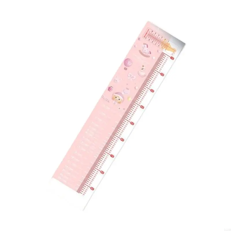 مسطرة ارتفاع مخطط نمو الطفل قابلة للغسل والطي، استمتع بتخزين مريح