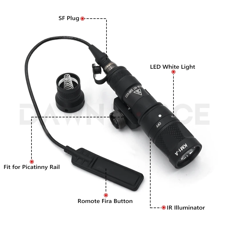 Imagem -03 - Led Light Saída Infravermelha ir com Interruptor de Pressão Remoto Arma Scout Light Rifle Hunting Trilho 20 mm M300v ir