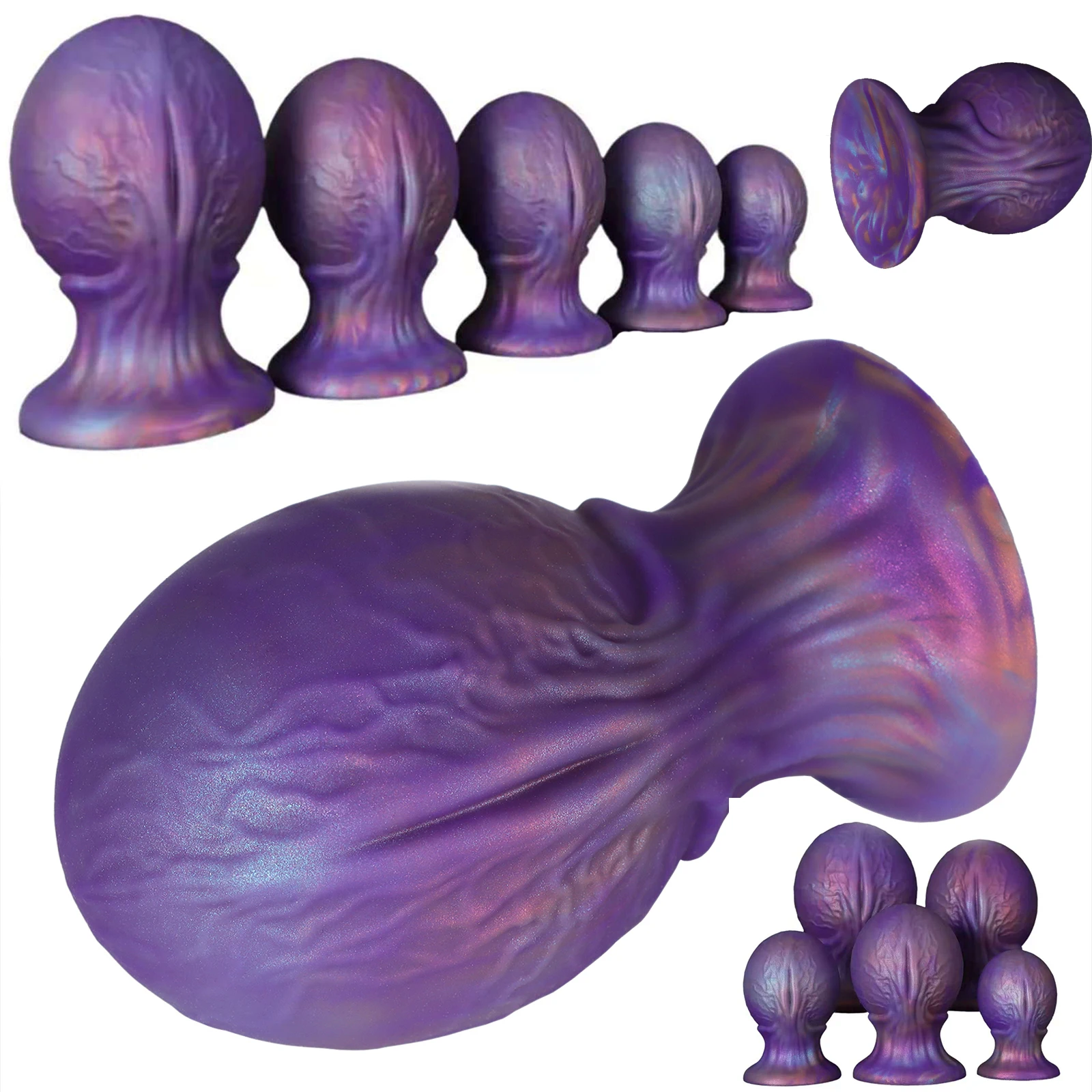 5 Sizes Huge Anal Plug Soft Egg Huge Anal Beads Anal Balls Dilator Sex Toys Big Egg Anal Butt Training Expansion For Women Men