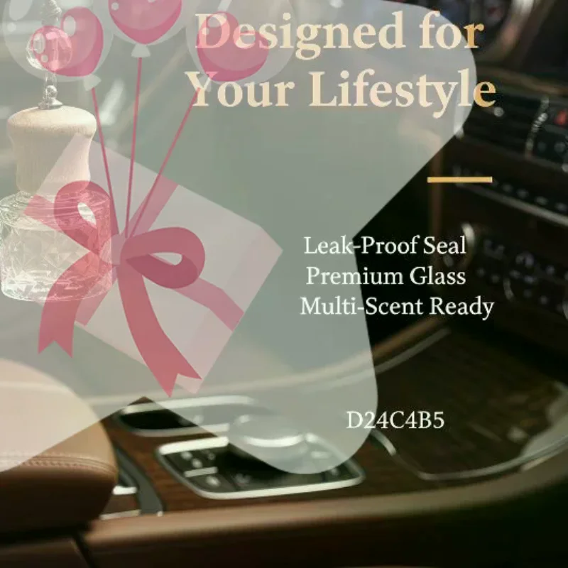 Car Essential Oil Bottle 1Pcs Hanging Glass Empty Diffuser for Aromatic Scents