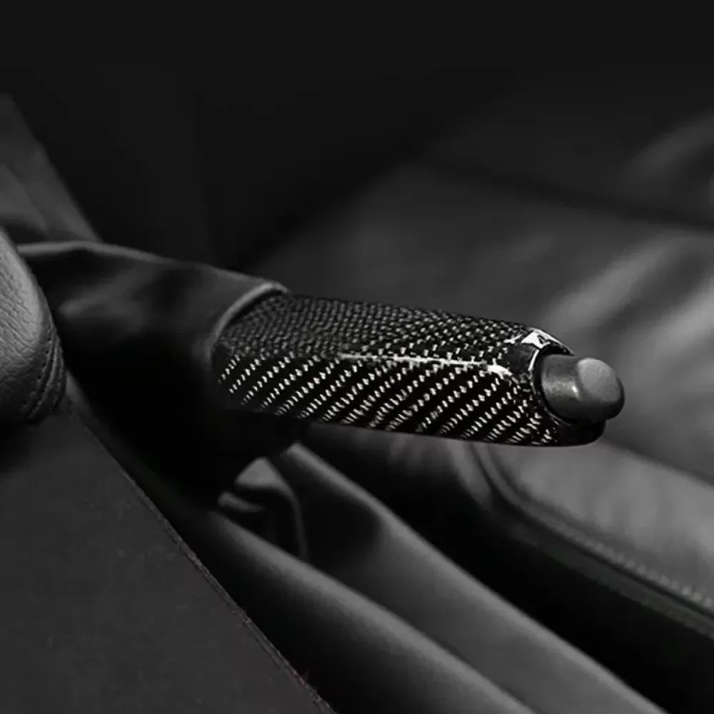 bmw-e46-e90-e92-e60-e39-f30-f34-f10-f20用カーハンドブレーキグリップカバー、アクセサリー、ユニバーサルカーボンファイバーパターンインテリアトリム