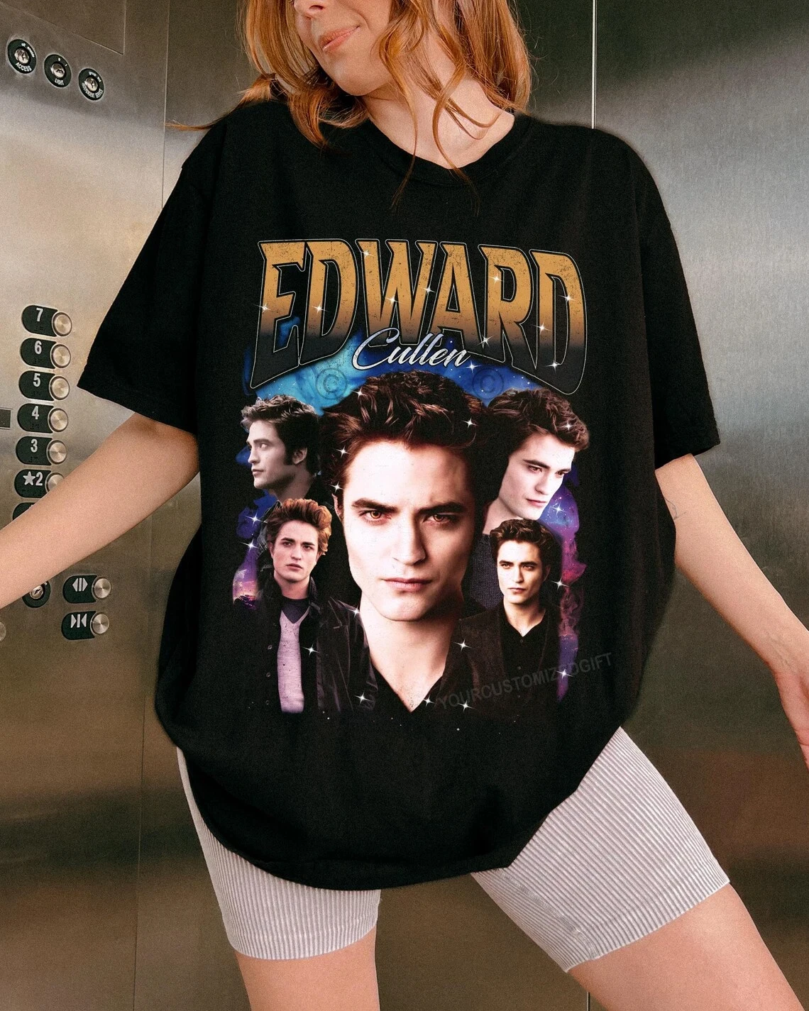Vintage Edward Cullen T-shirt Rap Tee Gift for Women and Men Oversized Tee Graphic Short Sleeve Women T-shirts for Unisex