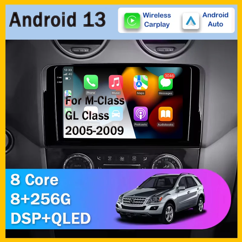 Android13 Car Radio For Mercedes Benz ML GL ML350 GL320 X164 2005 - 2009 Multimedia Video Player Wireless Carplay GPS Navigation