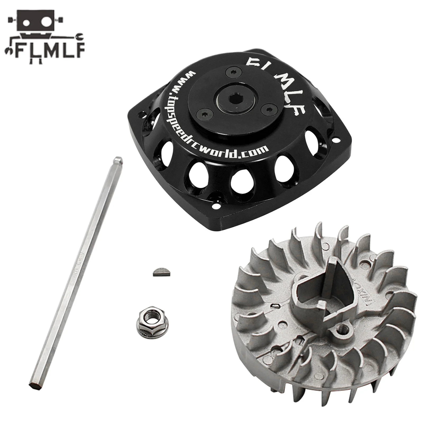 FLMLF 23CC-58CC Motor Metalen Roto Starter of Vliegwiel Kit voor 1/5 Rc Auto Hpi Rofun Km Rovan Baja Losi FG DBXL GoPed Redcat Onderdelen