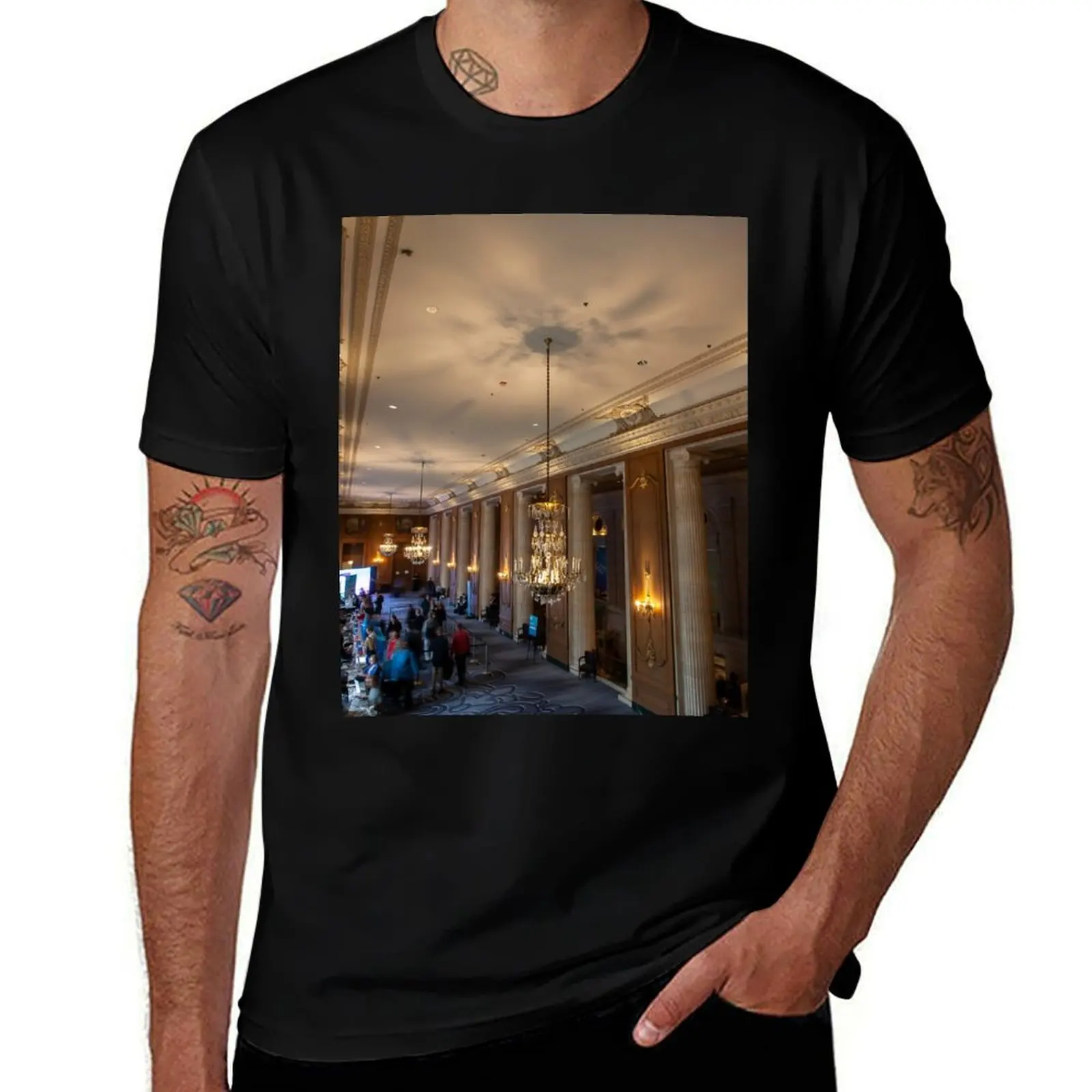 Hilton Chicago Lobby T-Shirt sweat customizeds vintage graphic tee vintage t shirts mens graphic t-shirts pack