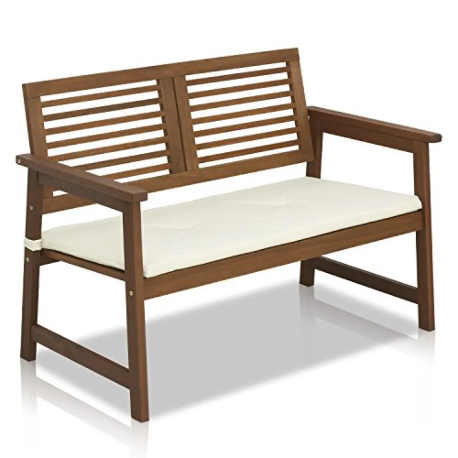 Hardwood Outdoor Bench in Teak Oil Natural for Garden Patio Use Durable Natural Color Wood Furniture with Premium Finish