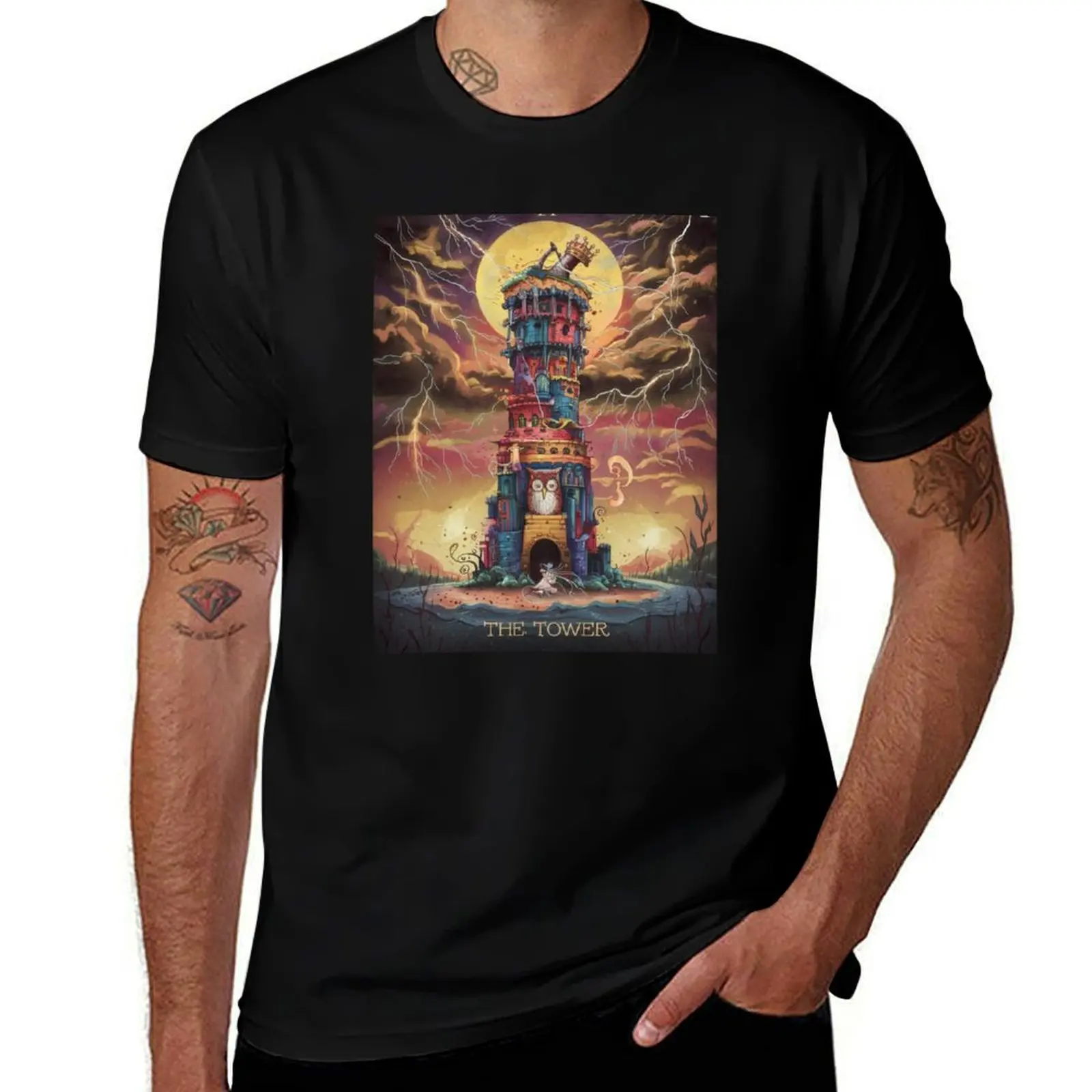 

Tarot Card - The Tower T-Shirt new gifts and t-shirts man t shirt summer tops Funny t-shirt mens t shirts casual stylish