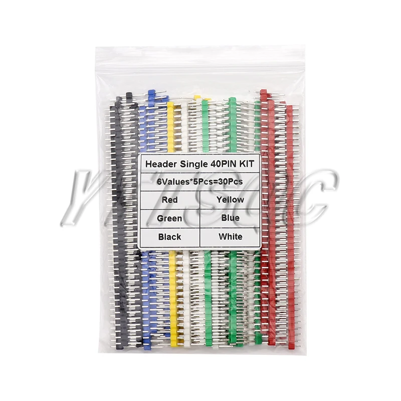 30PCS 40 Pin Breakable Pin Header 2.54mm Singola fila Maschio Header Kit connettore PCB Pin Strip per Arduino