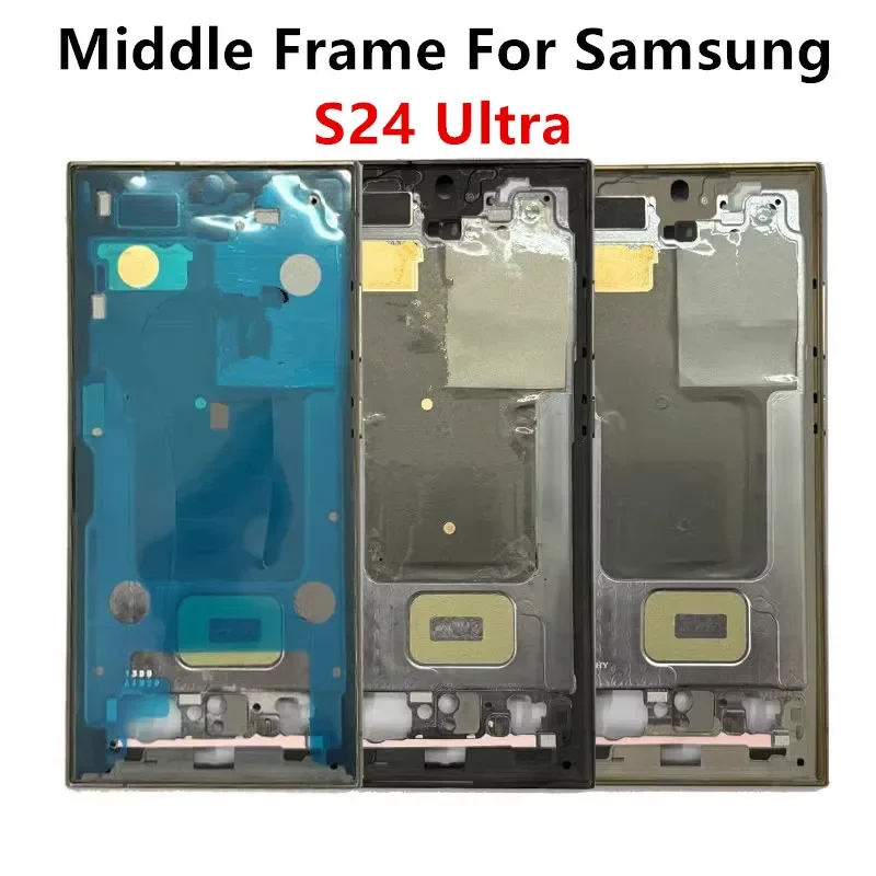 S24Ultra For Samsung Galaxy S24 Ultra S928 Middle Frame Housing Board LCD Faceplate Bezel Replace Repair Parts + Side Buttons