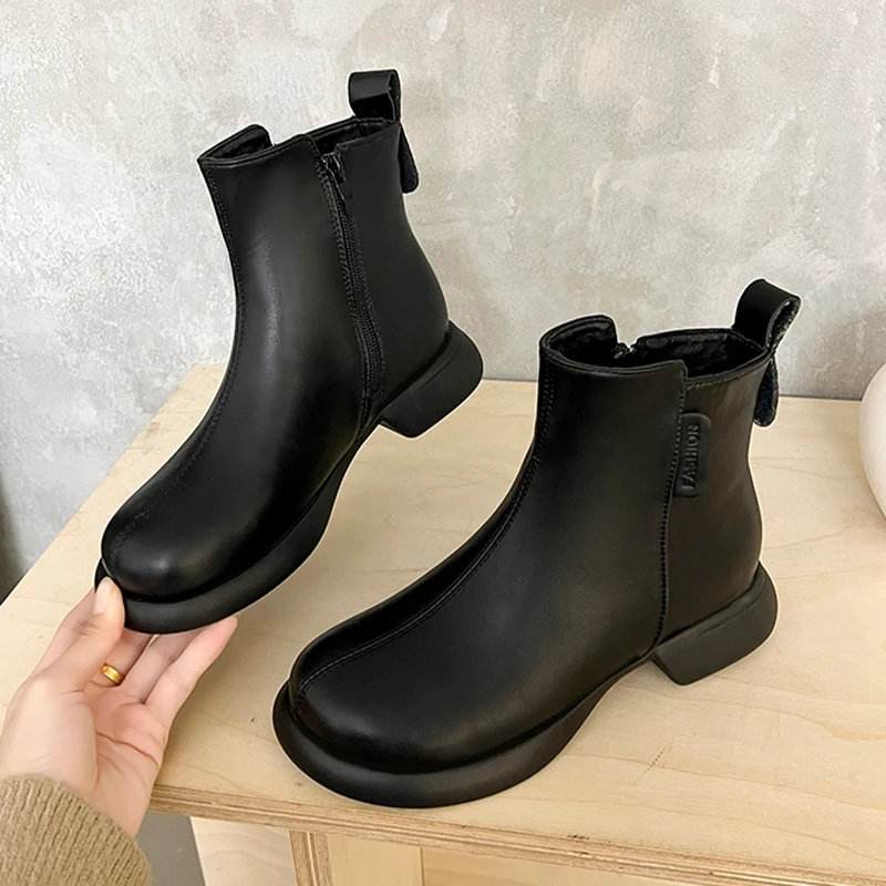 รองเท้าบูทข้อเท้าผู้หญิง แฟชั่ - Street Fashion Goth บทวิจารณ์และราคา