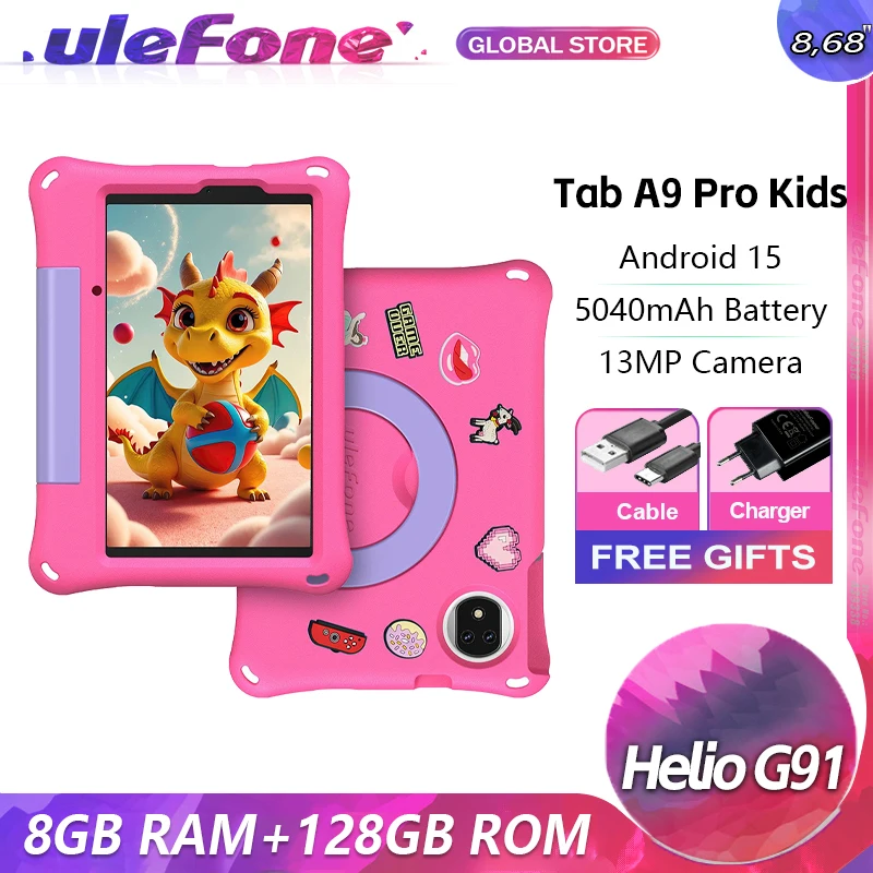Детский планшет Ulefone Tab A9 Pro, 6 ГБ + 128 ГБ, 8,68 дюйма, 90 Гц, дисплей Android 15 MTK G91 MediaTek Helio G91, восьмиядерный 4G, игрушка для планшетного ПК Детский планшет Ulefone Tab A9 Pro, 6 ГБ + 128 ГБ, 8,68 дюйма, 90 Гц, дисплей Android 15 MTK G91 MediaTek Helio G91, восьмиядерный 4G, игрушка для планшетного ПК