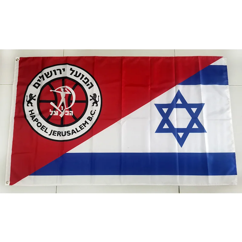 Half BC Hapoel Jerusalem Half Israel Flag 60x90cm 90x150cm Decoration Banner for Home and Garden