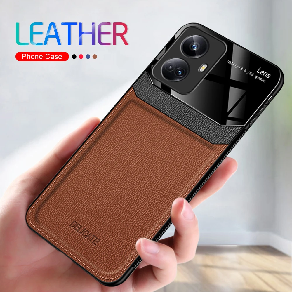 For Realmi 10 pro 5g shiny pixleglass leather case back cover for realme10 pro 5g tpu soft frame protect fundas