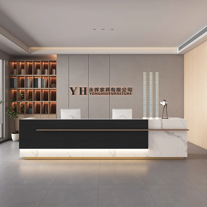 

Shop Counter Front Reception Desk Cashier Luxury Modern Office Reception Desks Study Long Mesa De Escritorio Salon Furniture