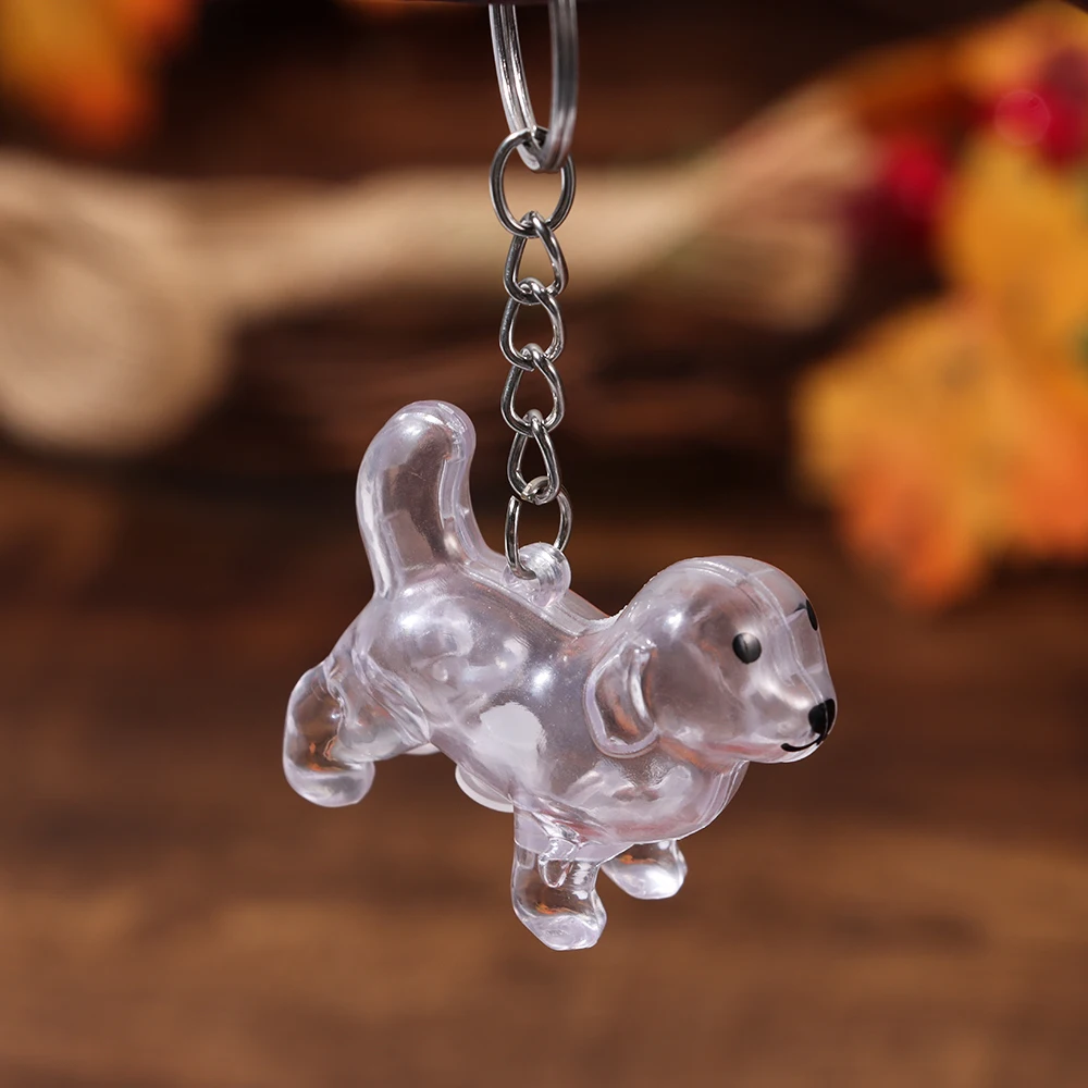 Transparent Dog Fur Storage Pendant Fur Storage Capsule DIY Accessories Dog Shape Keychain Cute Pet Hair Container Pet Souvenir
