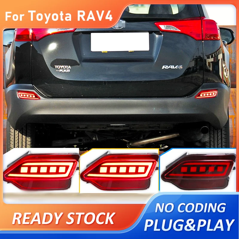 

Для Toyota RAV4 RAV 4 2013 2014 2015, автомобильный задний бампер, динамический указатель поворота, отражатель, стоп-сигнал, дневной ходовой свет