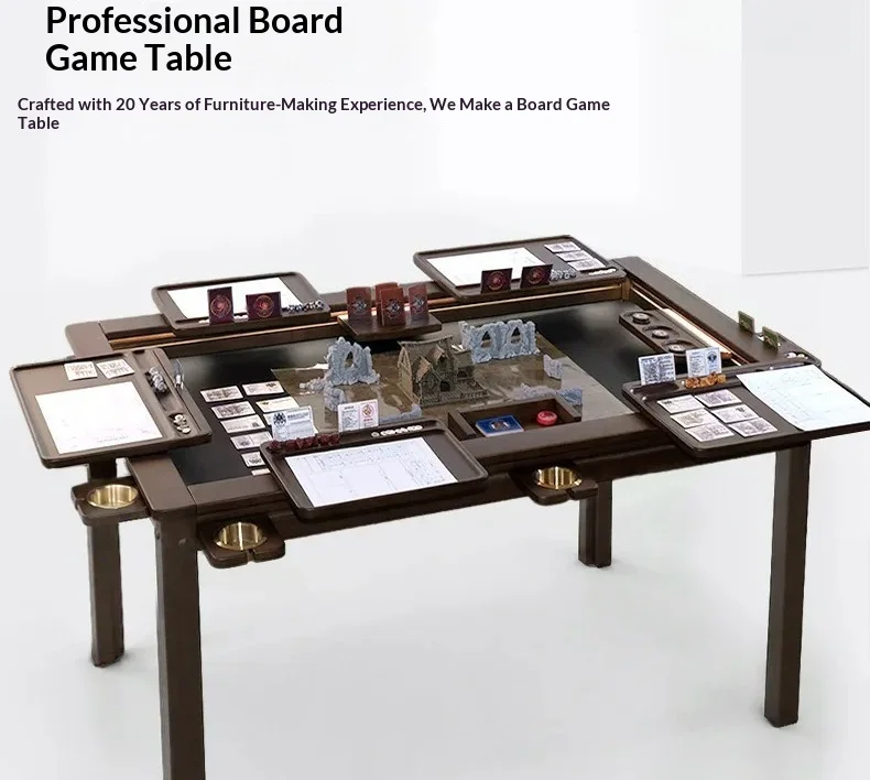 Modular Solid Wood Board Game Table Dining Table for Immersive Gaming Experience