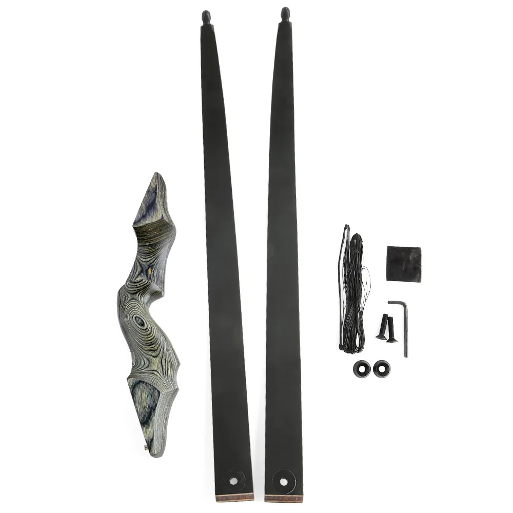 US 60" Takedown Recurve Bow Arrow Set 50lbs Wooden Riser Archery Target Shooting Adult Shooting Practice