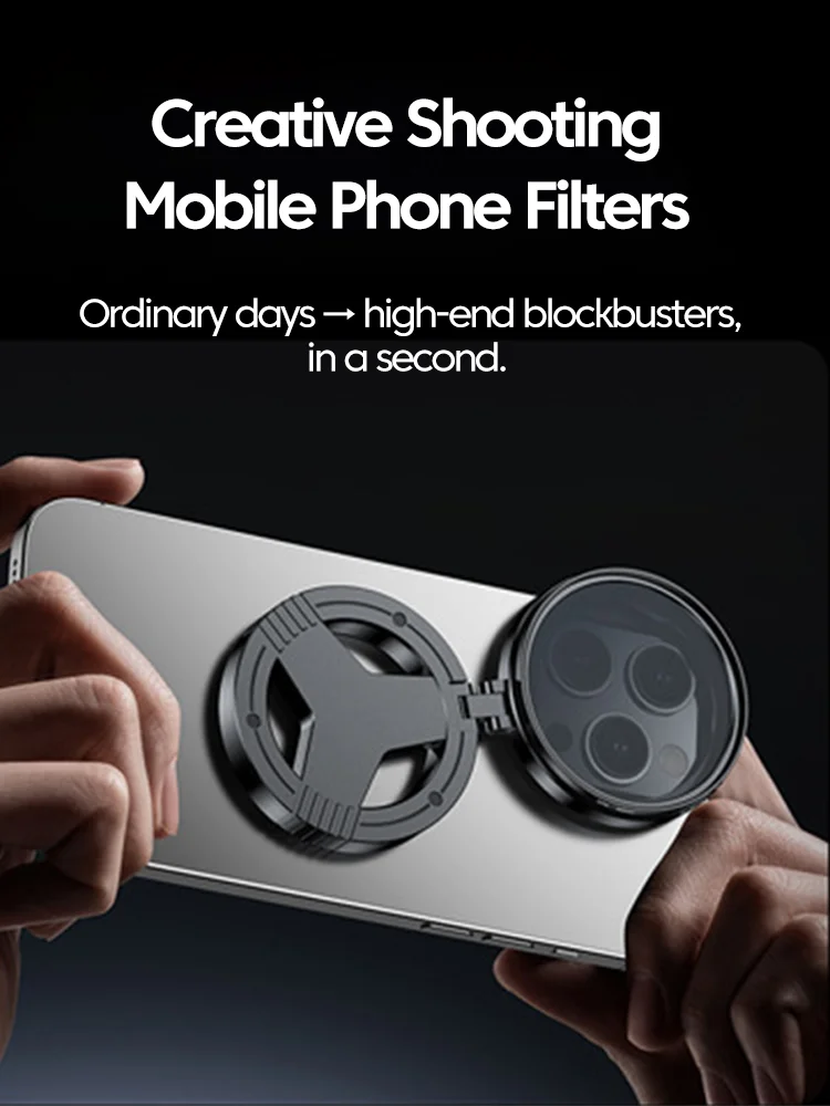 Filtre d'objectif polariseur magnétique universel pour téléphone portable, circulaire et pliable, 52mm CPL pour prendre des Vlog