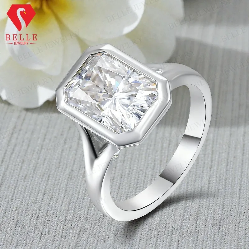 

3ct Radiant Cut Moissanite Solitaire Ring 10K/14K/18K Gold Brilliant Engagement Ring for Women Quality Anniversary Gift Idea