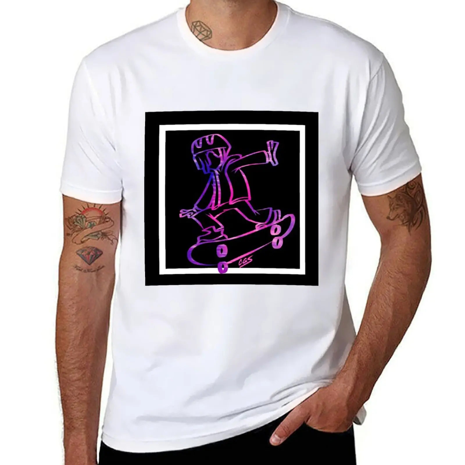 

The Purple-Silhouetted Skater T-Shirt cotton t shirt pack men t shirt cotton 100% T-Shirt
