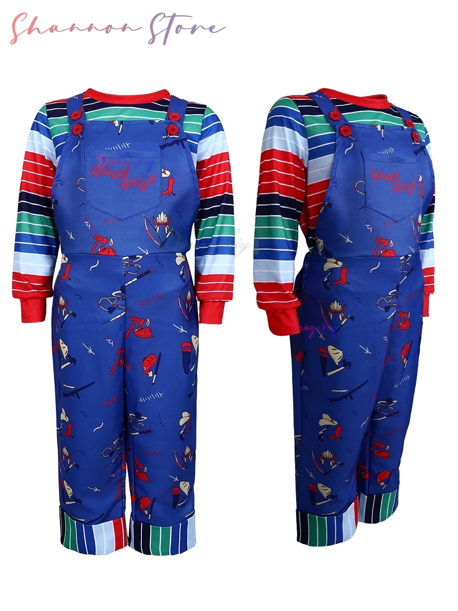 

Костюм для косплея Ghost Baby Chucky, майка на Хэллоуин, комбинезон, татуировка, наклейка, детский комплект, фильм ужасов Disfraz De Mujer