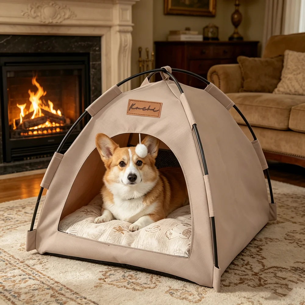 Casita plegable para perros pequeños y gatos - transpirable y cálida
