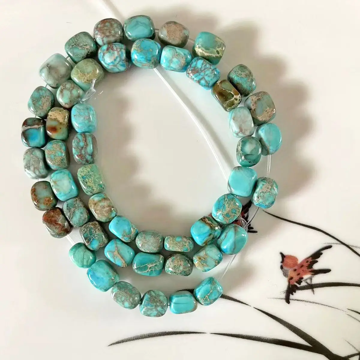 1 Strand 38cm 5*7mm Natural Emperor Stone Beads Irregular Shape Bohemian DIY Jewelry Making