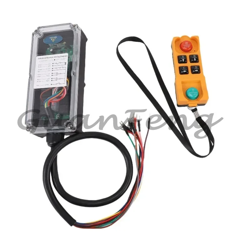 4 Way Wireless Crane Remote Control 220V, 100m Control Range Shockproof Wireless Hoist Remote Controller for Electric Hoist