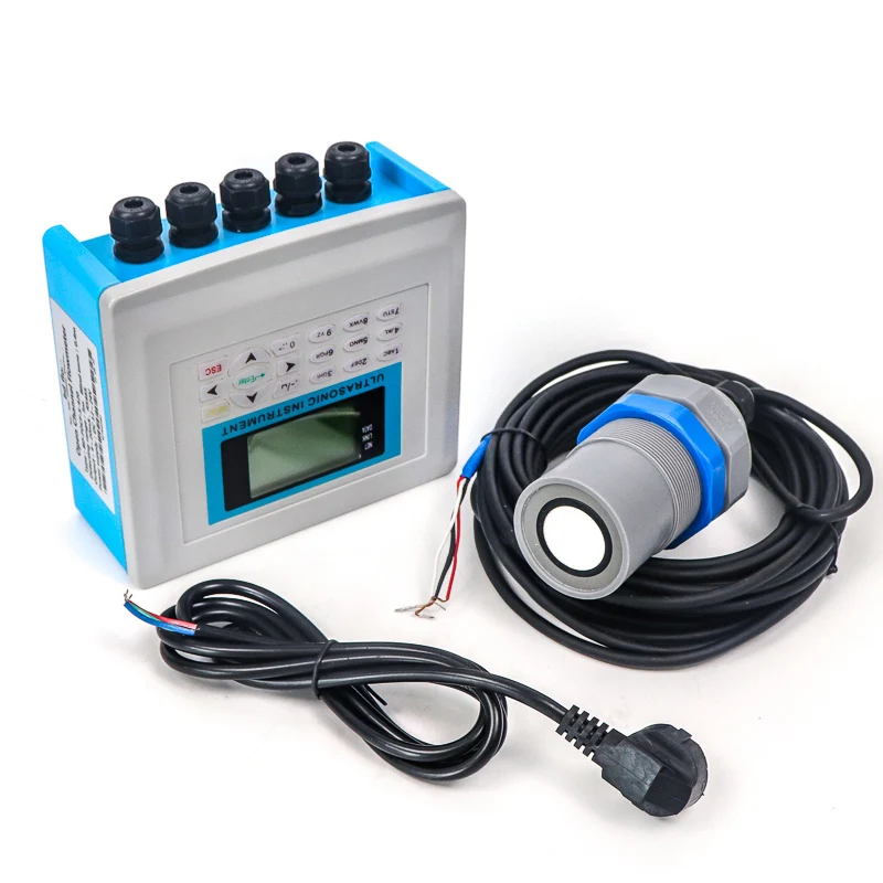 Ultrasonic Open channel flow meter for water level parshall flume Triangle Weir Rectangular weir split ultrasonic level sensor
