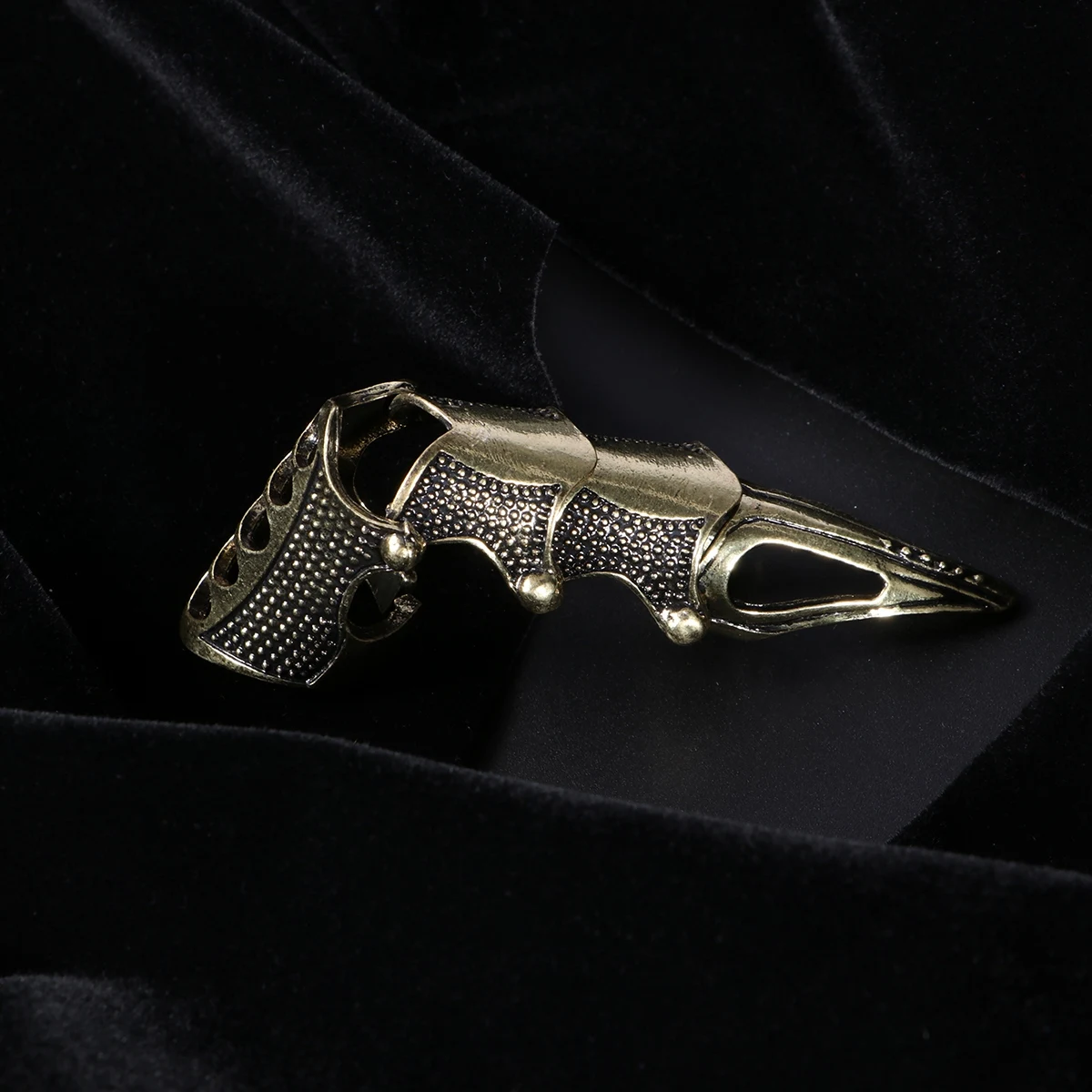 

Stylish Spiky Joint Ring For Women Vintage Punk Finger Jewelry Halloween Gift Bronze Unique Design Cool